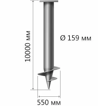 Винтовая свая СВС-159x10000