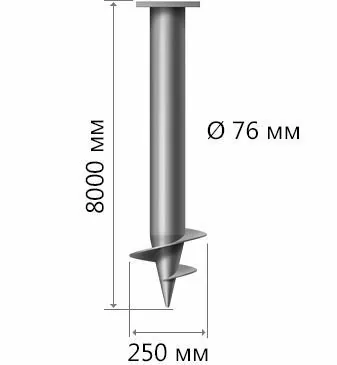 Винтовая свая СВС-76x8000