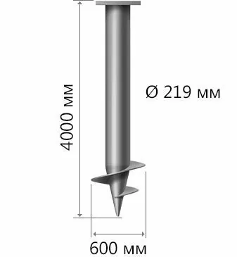 Винтовая свая 219x4000