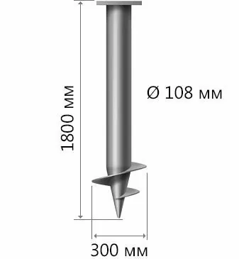 Винтовая свая СВС-108х1800х4